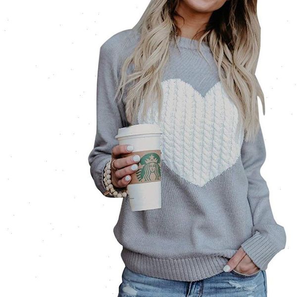 autumn casual street clothes womens sweaters moderate knitting pullover plus size hiver heart pattern long sleeve, White;black
autumn casual street clothes womens sweaters moderate knitting pullover plus size hiver heart pattern long sleeve, White;black