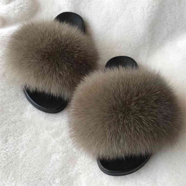women's slippers women fox fur slides home furry flat sandals female cute ffy house shoes woman brand luxury 210310, Black
women's slippers women fox fur slides home furry flat sandals female cute ffy house shoes woman brand luxury 210310, Black