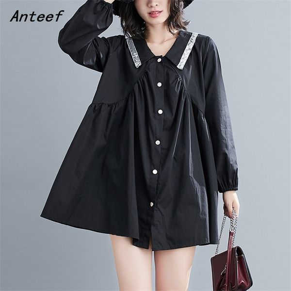 long sleeve plus size cotton vintage for women casual loose mini short autumn shirt dress elegant clothes ladies dresses 210517, Black;gray
long sleeve plus size cotton vintage for women casual loose mini short autumn shirt dress elegant clothes ladies dresses 210517, Black;gray