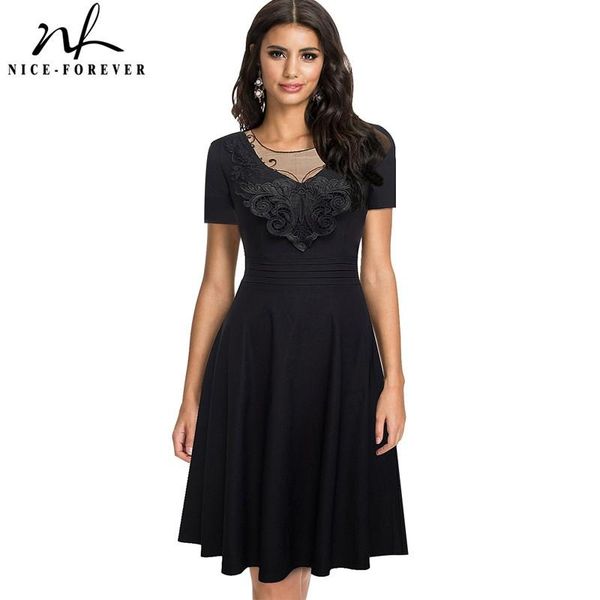 casual dresses nice-forever spring women elegant embroidery black mesh lace cocktail party flare swing retro dress a084, Black;gray
casual dresses nice-forever spring women elegant embroidery black mesh lace cocktail party flare swing retro dress a084, Black;gray