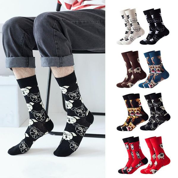 men's socks 1pc spring european and american trend cotton cartoon cute animal, Black 
men's socks 1pc spring european and american trend cotton cartoon cute animal, Black