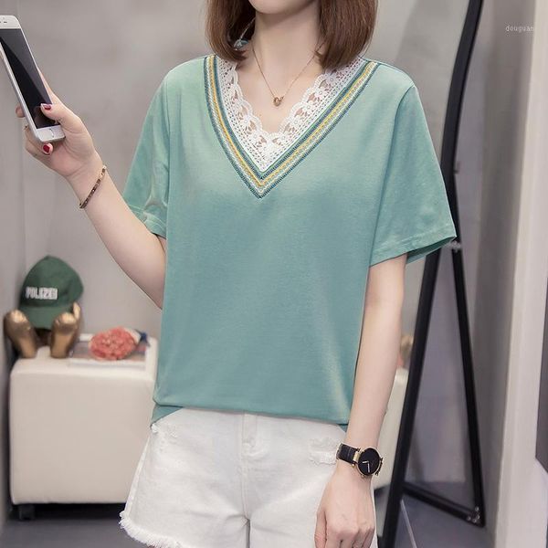 summer v-neck tshirt woman casual loose fit lady oversized tee shirt women plus size femme mujer 2021 women's t-shirt, White
summer v-neck tshirt woman casual loose fit lady oversized tee shirt women plus size femme mujer 2021 women's t-shirt, White