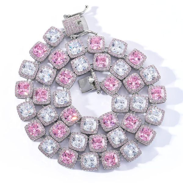 chains 16"-22" hip hop bling iced out white pink square cz stone tennis chain cubic zirconia chokers necklaces men women jewelry, Silver
chains 16"-22" hip hop bling iced out white pink square cz stone tennis chain cubic zirconia chokers necklaces men women jewelry, Silver