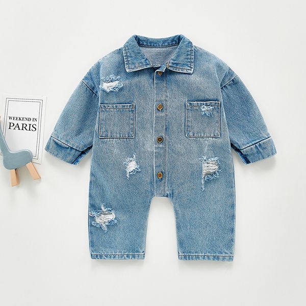 baby rompers spring single breasted boy clothes bodysuit 0-24m turn-down collar toddler girl denim jumpsuit 210515, Blue
baby rompers spring single breasted boy clothes bodysuit 0-24m turn-down collar toddler girl denim jumpsuit 210515, Blue