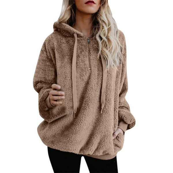 women's hoodies & sweatshirts warm wool zipper sweatshirt women hooded coat winter pockets cotton outwear clothes felpe donna oversized, Black
women's hoodies & sweatshirts warm wool zipper sweatshirt women hooded coat winter pockets cotton outwear clothes felpe donna oversized, Black