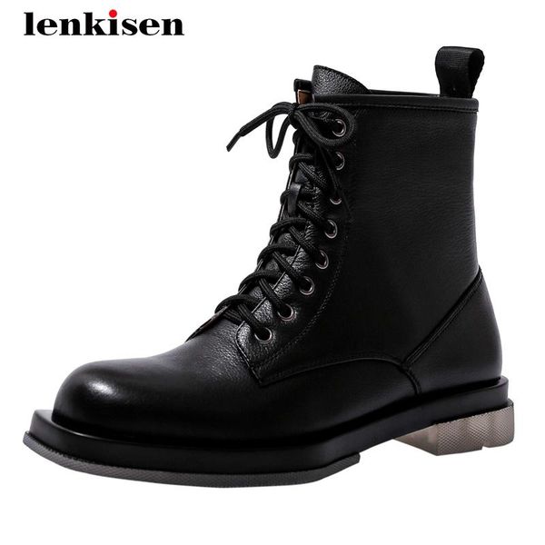 boots lenkisen 2021 saling motorcycle natural leather winter thick med heel round toe lace up coolest modern ankle l91, Black
boots lenkisen 2021 saling motorcycle natural leather winter thick med heel round toe lace up coolest modern ankle l91, Black