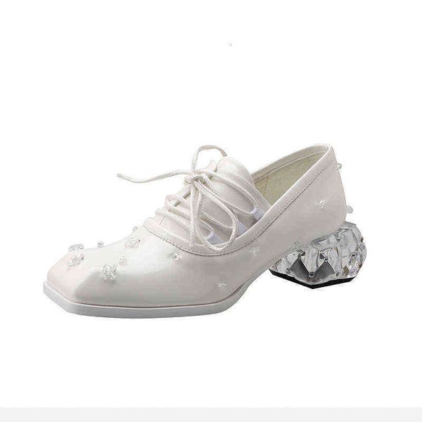 2021 autumn british style square head front lace up daily comfortable heel uniform leather sho women's white wedding, Black
2021 autumn british style square head front lace up daily comfortable heel uniform leather sho women's white wedding, Black
