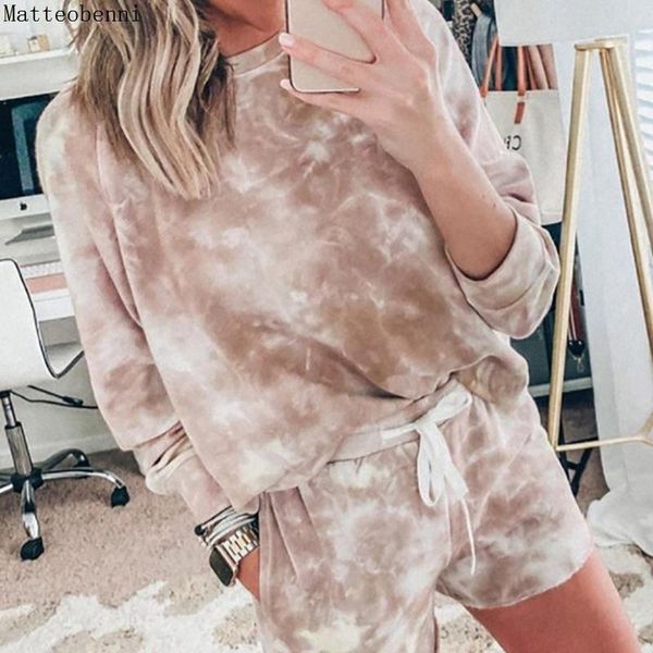 women's two piece pants two-piece suit, casual, knotted and dyed, living clothes, autumn, long sleeves, home, loose shorts,, White
women's two piece pants two-piece suit, casual, knotted and dyed, living clothes, autumn, long sleeves, home, loose shorts,, White