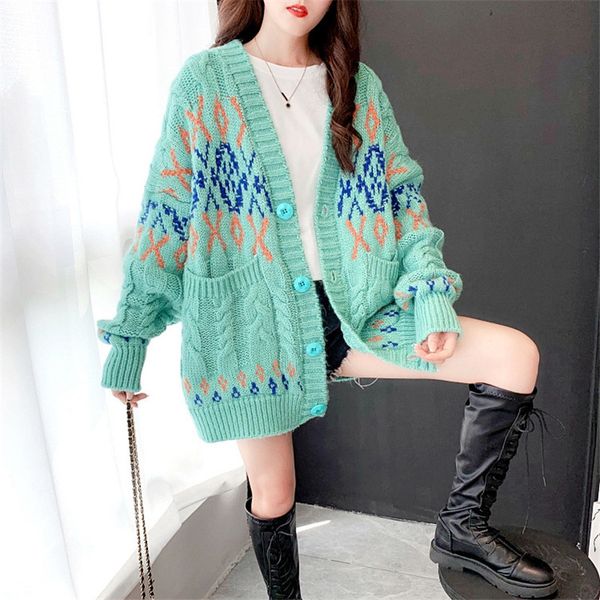 chic knitting cardigan women autumn winter warm long sleeve button sweater outwear korean fashion loose casual jumper 210419, White;black
chic knitting cardigan women autumn winter warm long sleeve button sweater outwear korean fashion loose casual jumper 210419, White;black