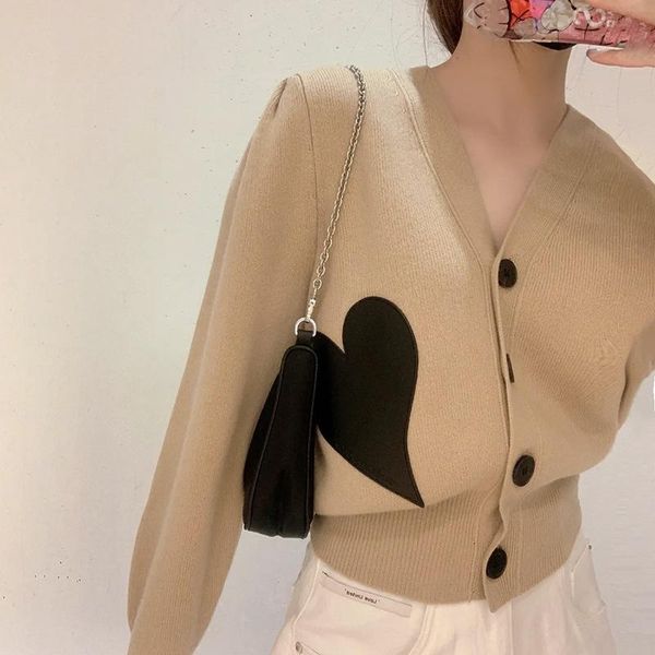women's knits & tees of 2021 the western style short jacket lady love sweater long-sleeved cardigan coat female temperament, White
women's knits & tees of 2021 the western style short jacket lady love sweater long-sleeved cardigan coat female temperament, White