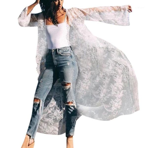 women's blouses & shirts large size tunic shirt women beach flower lace kimono cardigan swimsuit full sleeve long cover up blouse blusa, White
women's blouses & shirts large size tunic shirt women beach flower lace kimono cardigan swimsuit full sleeve long cover up blouse blusa, White