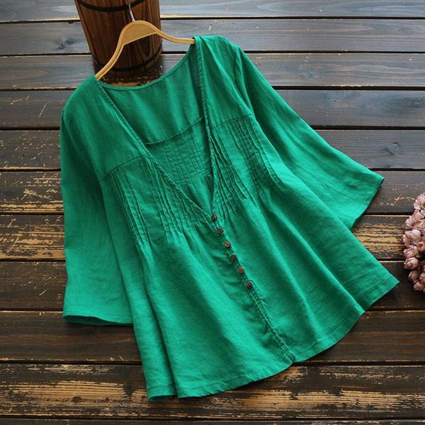 women's blouses & shirts summer women clothing retro linen solid color v-neck single-breasted small cardigan sunscreen thin 2021, White
women's blouses & shirts summer women clothing retro linen solid color v-neck single-breasted small cardigan sunscreen thin 2021, White