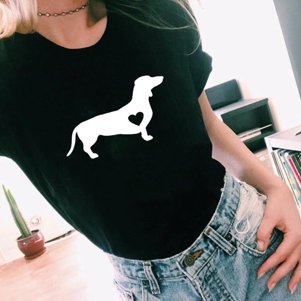 women's t-shirt dachshund love dog doxie shirt wiener streetwear tumblr t shirts women causal graphic tee harajuku, White
women's t-shirt dachshund love dog doxie shirt wiener streetwear tumblr t shirts women causal graphic tee harajuku, White