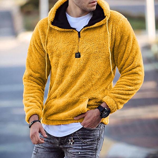 men's hoodies & sweatshirts autumn winter warm loose drawstring hoodie casual mens woolen fleece fashion solid long sleeve hooded sweat, Black
men's hoodies & sweatshirts autumn winter warm loose drawstring hoodie casual mens woolen fleece fashion solid long sleeve hooded sweat, Black
