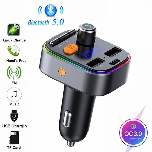 car audio fm transmitter bluetooth 5.0 kit handsmusic play mp3 player qc3.0 usb charger u disk tf with led light
car audio fm transmitter bluetooth 5.0 kit handsmusic play mp3 player qc3.0 usb charger u disk tf with led light