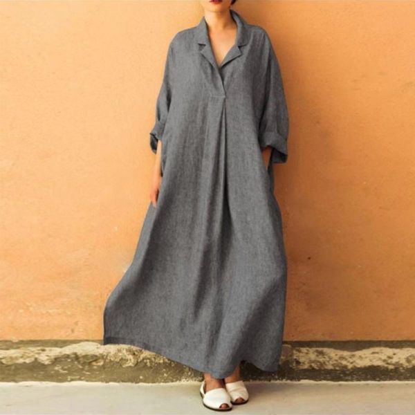 casual dresses summer stylish women vintage long sleeve loose sundress 2021 maxi dress kaftan femme solid party vestido robe, Black;gray
casual dresses summer stylish women vintage long sleeve loose sundress 2021 maxi dress kaftan femme solid party vestido robe, Black;gray