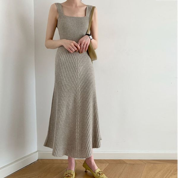 women's knits & tees square collar sleeveless woman suspender knitted dress solid color slim elegant high waist midi dresses autum, White
women's knits & tees square collar sleeveless woman suspender knitted dress solid color slim elegant high waist midi dresses autum, White