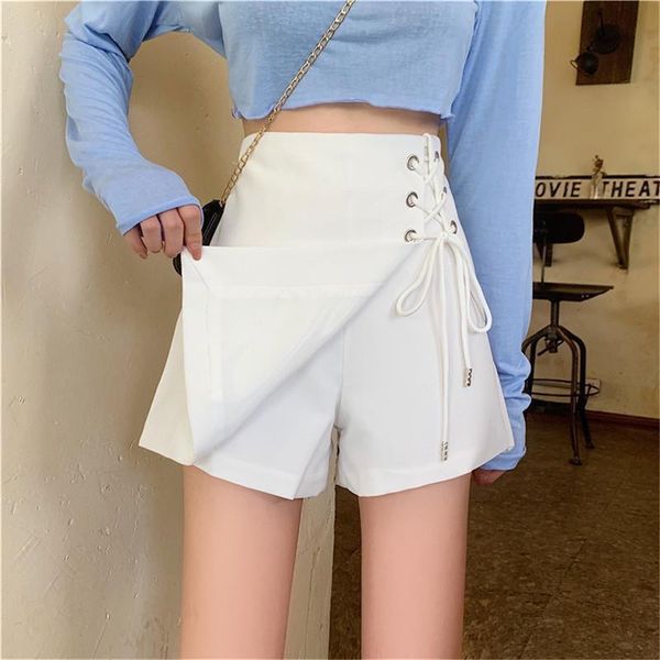 women's shorts summer women wide leg casual high waist lace up loose ladies drawstring short skirt female clothing, White;black
women's shorts summer women wide leg casual high waist lace up loose ladies drawstring short skirt female clothing, White;black