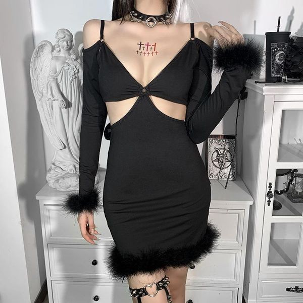 casual dresses women long sleeve skinny dress one-shoulder fashion black hollow high waist furry edge short woemn party, Black;gray
casual dresses women long sleeve skinny dress one-shoulder fashion black hollow high waist furry edge short woemn party, Black;gray