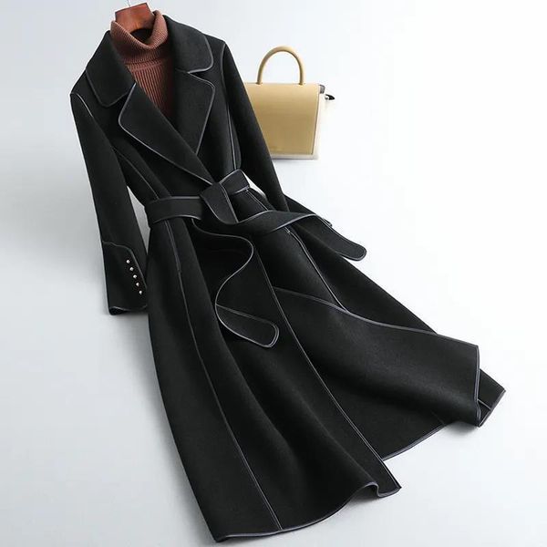 women's wool & blends 2021female autumn winter solid color korean slim thin woolen coat women mid-length quilted plus velvet thickened, Black
women's wool & blends 2021female autumn winter solid color korean slim thin woolen coat women mid-length quilted plus velvet thickened, Black