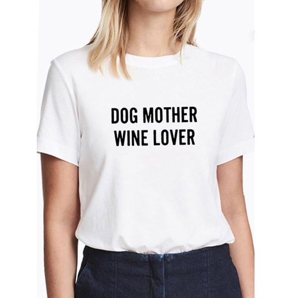 women's t-shirt dog mother wine lover printed short sleeve tshirt women summer cotton loose tee shirt femme, White
women's t-shirt dog mother wine lover printed short sleeve tshirt women summer cotton loose tee shirt femme, White