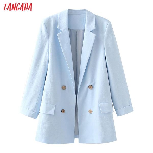 women's suits & blazers tangada women solid blue blazer coat vintage notched collar pocket 2021 fashion female casual chic qw27, White;black
women's suits & blazers tangada women solid blue blazer coat vintage notched collar pocket 2021 fashion female casual chic qw27, White;black