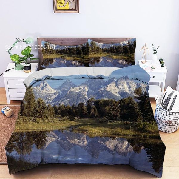 bedding sets snow mountain duvet cover 3d print beautiful landscape set river forest scenery bed quilt double bedspread
bedding sets snow mountain duvet cover 3d print beautiful landscape set river forest scenery bed quilt double bedspread