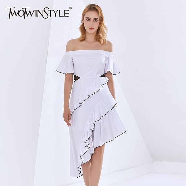 twotwinstyle casual dress for women o neck three quarter sleeve patchwork ruffles streetwear lace up white dresses female 210517, Black;gray
twotwinstyle casual dress for women o neck three quarter sleeve patchwork ruffles streetwear lace up white dresses female 210517, Black;gray