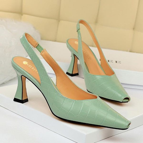 fashion women 8cm strange high heels slingback sandals peep toe green yellow white office lady wedding shoes, Black
fashion women 8cm strange high heels slingback sandals peep toe green yellow white office lady wedding shoes, Black