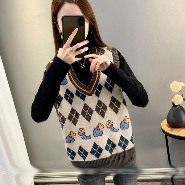 women's vests 2021 spring and autumn women 's sweater vest outdoor all -matching clothes female students korean style loose sweat, Black;white
women's vests 2021 spring and autumn women 's sweater vest outdoor all -matching clothes female students korean style loose sweat, Black;white