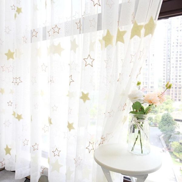 curtain simple geometric stars pattern voile for bedroom living room balcony window kids decorative tulle & drapes
curtain simple geometric stars pattern voile for bedroom living room balcony window kids decorative tulle & drapes