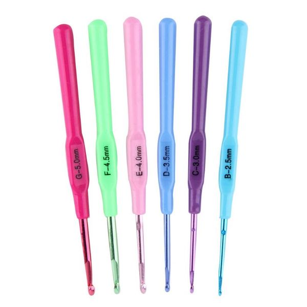 professional hand tool sets 6pcs multicolor knitting needles colorful plastic handle aluminum crochet hooks template knit weave diy crafts
professional hand tool sets 6pcs multicolor knitting needles colorful plastic handle aluminum crochet hooks template knit weave diy crafts