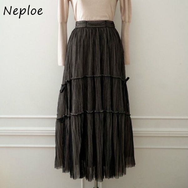 neploe sweet high waist pleated femme jupe fashion voile drawstring bow women skirt spring elegant mid length skirts 210510, Black
neploe sweet high waist pleated femme jupe fashion voile drawstring bow women skirt spring elegant mid length skirts 210510, Black