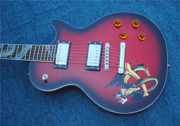 electric guitar, snake inlay, maple flame
electric guitar, snake inlay, maple flame