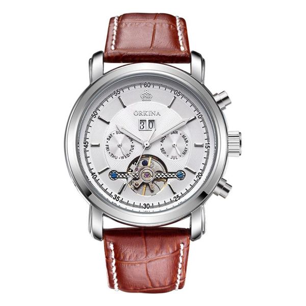 skeleton automatic watch men waterproof brand mens mechanical watches leather calendar rose gold relogio masculino wristwatches, Slivery;brown
skeleton automatic watch men waterproof brand mens mechanical watches leather calendar rose gold relogio masculino wristwatches, Slivery;brown