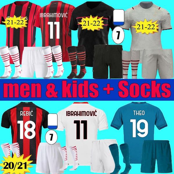 men kids 2021 2022 ibrahimovic ac third milan soccer jersey kit 20 21 22 theo paqueta bennacer romagnoli tonali rebic set uniforms football, Black
men kids 2021 2022 ibrahimovic ac third milan soccer jersey kit 20 21 22 theo paqueta bennacer romagnoli tonali rebic set uniforms football, Black
