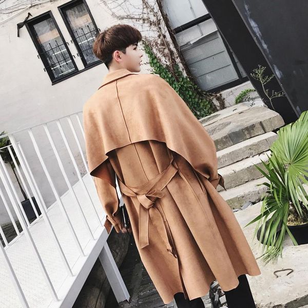men's trench coats 2021 spring street fashion personality simple gentleman long style windbreaker coat plus size stage singer costumes, Tan;black
men's trench coats 2021 spring street fashion personality simple gentleman long style windbreaker coat plus size stage singer costumes, Tan;black