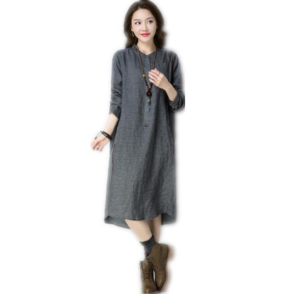 casual dresses women cotton and linen mid-calf dress 2021 spring autumn o-neck soft empire loose fashion q129, Black;gray
casual dresses women cotton and linen mid-calf dress 2021 spring autumn o-neck soft empire loose fashion q129, Black;gray