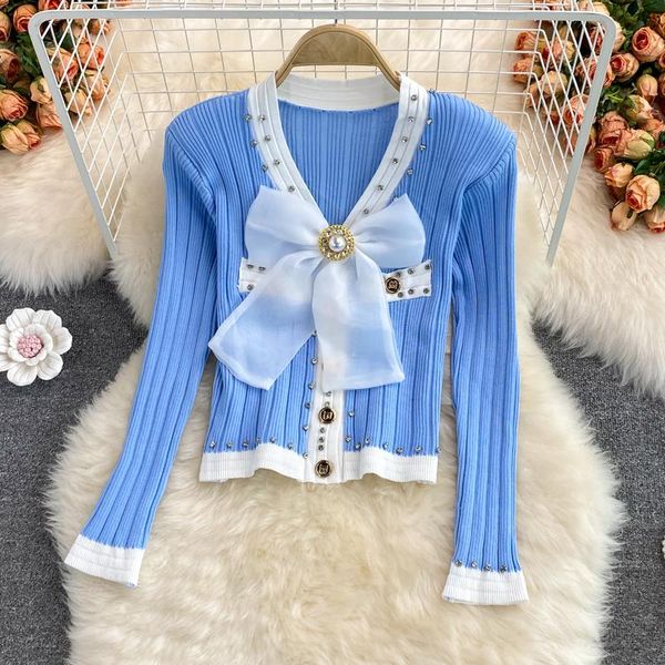 women's knits & tees high street sweater women 2021 spring autumn patchwork bow v-neck knitted sweaters slim korean elegant pullovers, White
women's knits & tees high street sweater women 2021 spring autumn patchwork bow v-neck knitted sweaters slim korean elegant pullovers, White