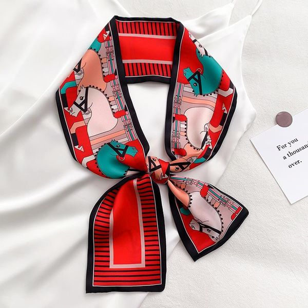 scarves 2021 striped horse print silk scarf for women handle bag ribbons brand head small long skinny, Blue;gray
scarves 2021 striped horse print silk scarf for women handle bag ribbons brand head small long skinny, Blue;gray