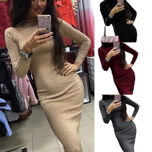casual dresses knitted dress long sleeve autumn stretchy elastic elegant o-neck women solid bodycon for lady, Black;gray
casual dresses knitted dress long sleeve autumn stretchy elastic elegant o-neck women solid bodycon for lady, Black;gray