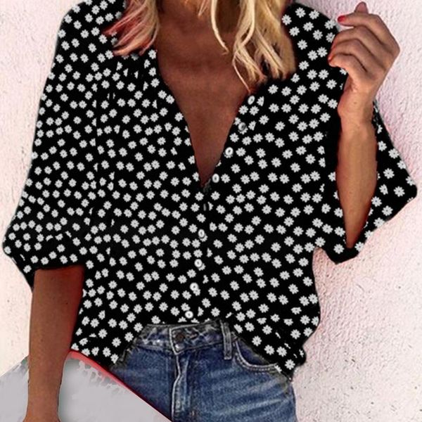 women's blouses & shirts floral print v-neck and with button women clothing 2xl tunic shirt 2021 autumn, White
women's blouses & shirts floral print v-neck and with button women clothing 2xl tunic shirt 2021 autumn, White