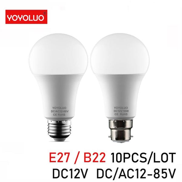 bulbs 10pcs led bulb e27 lamps dc12v light b22 3w 6w 9w 12w 15w 18w bombilla for solar 24v 36v low voltages
bulbs 10pcs led bulb e27 lamps dc12v light b22 3w 6w 9w 12w 15w 18w bombilla for solar 24v 36v low voltages