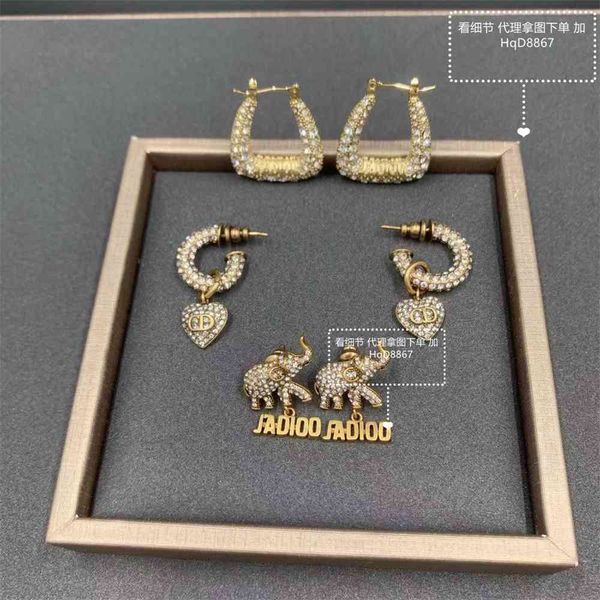 special offer 2021 luxury designer jewelry earrings female letter elephant 2021 brick love earrings, Silver
