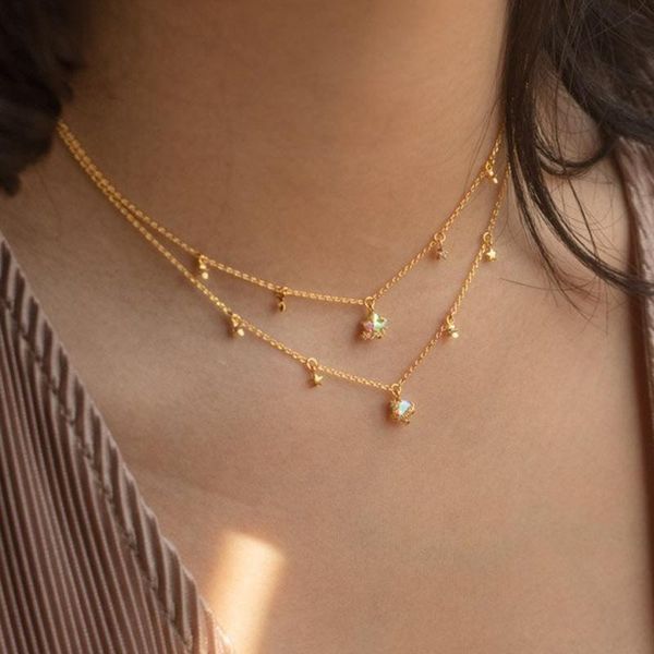 pendant necklaces shiny star necklace for women double clavicle chain fashionable colorful metal jewelry ladies banquet choker, Silver
pendant necklaces shiny star necklace for women double clavicle chain fashionable colorful metal jewelry ladies banquet choker, Silver