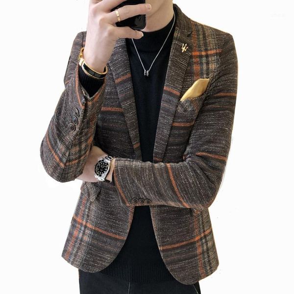 men's suits & blazers 2021 arrival brand clothing jacket spring suit mens plaid blazer fashion slim male casual coat, White;black
men's suits & blazers 2021 arrival brand clothing jacket spring suit mens plaid blazer fashion slim male casual coat, White;black