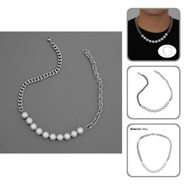 chains men necklace offish exquisite imitation pearl bland joint choker, Silver
chains men necklace offish exquisite imitation pearl bland joint choker, Silver