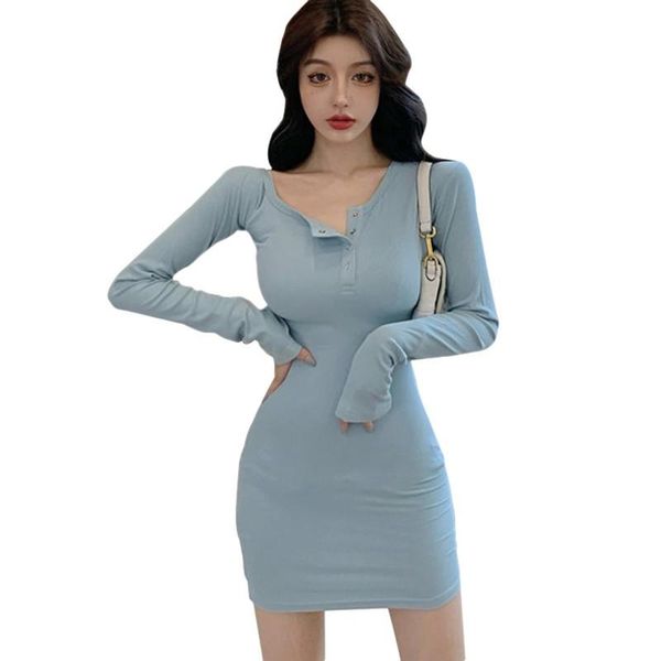 casual dresses summer shirt dress women clothes 2021 korean dress women's fashion solid color o-neck tight long-sleeved, Black;gray
casual dresses summer shirt dress women clothes 2021 korean dress women's fashion solid color o-neck tight long-sleeved, Black;gray
