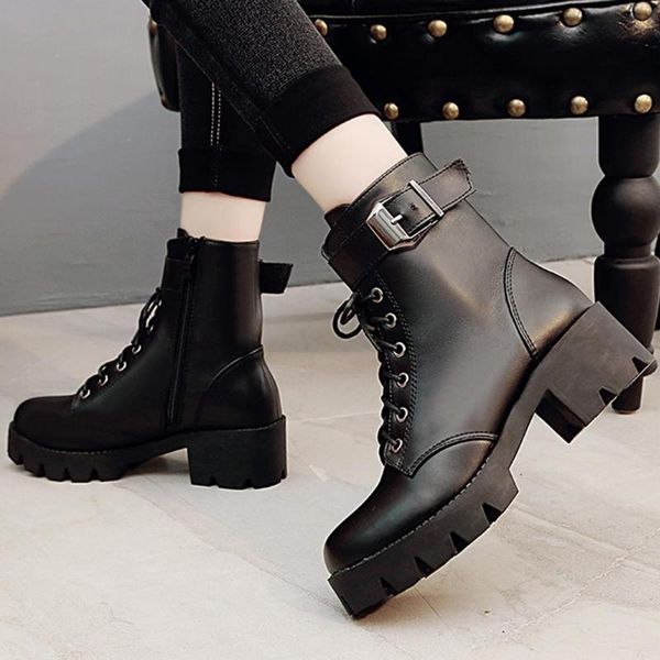 boots fashion leather woman shoes winter warm lace-up ankle for waterproof platform 5 cm, Black
boots fashion leather woman shoes winter warm lace-up ankle for waterproof platform 5 cm, Black