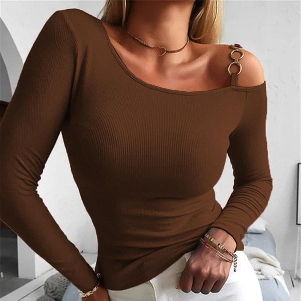 women's blouses & shirts 2021 elegant off shoulder women solid long sleeve all-match knitted tee pullover casual slim fit female t, White
women's blouses & shirts 2021 elegant off shoulder women solid long sleeve all-match knitted tee pullover casual slim fit female t, White